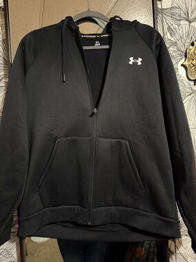 Under Armour Black Zip-Up Hoodie with White Logo
